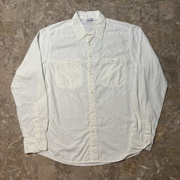 Clothing Arts Shirt Mens Medium White Cream P Cubed Button Up Travel - Picture 2 of 11